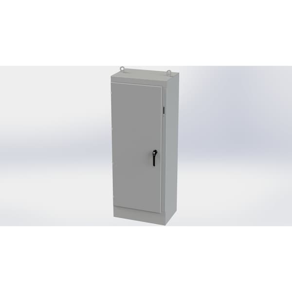 3 Point Latch with Coinproof/Padlock Handle Electrical Enclosures, 72 in H, 18 in D, 27-1/2 in W